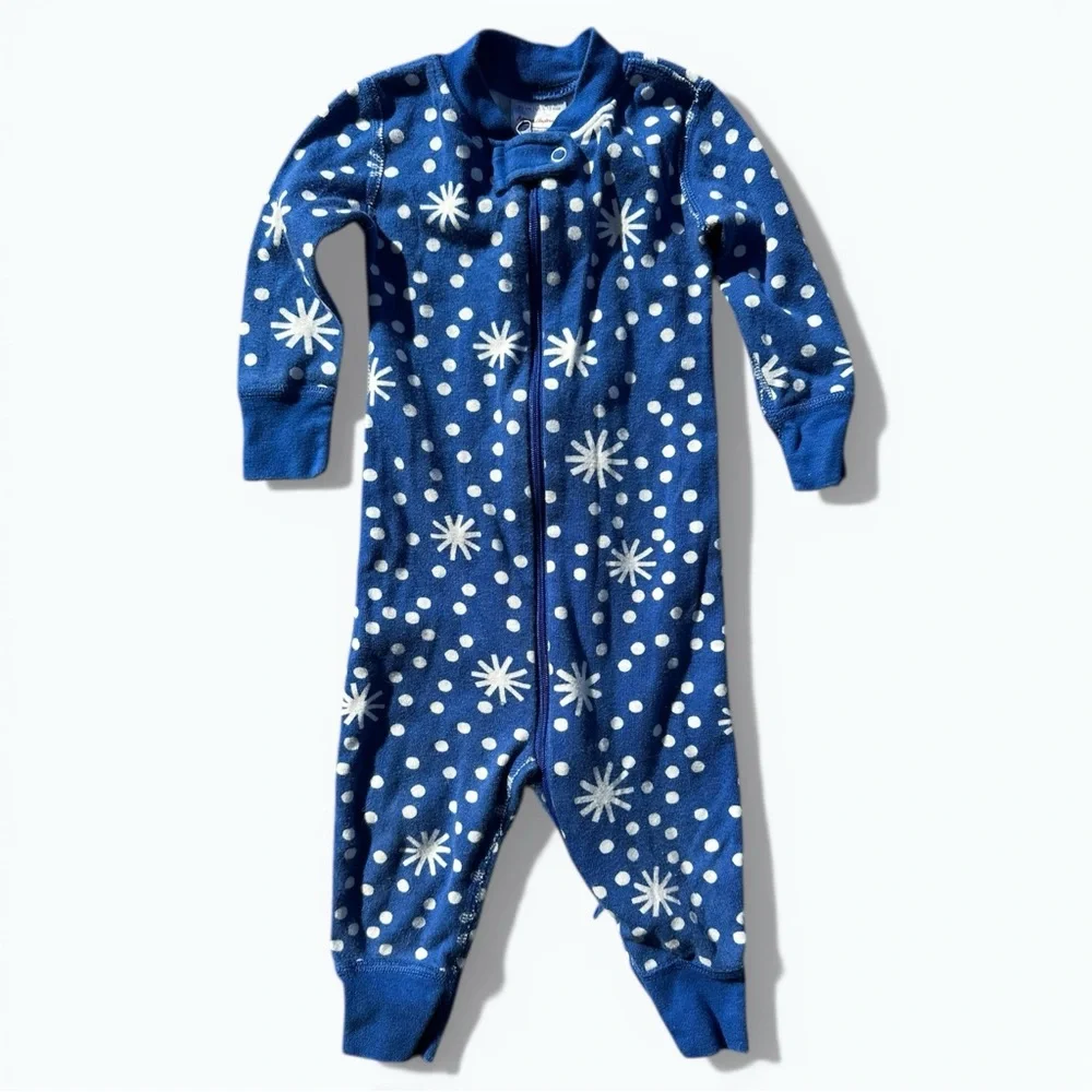 Hanna Andersson Cotton Snowflake Zip Sleeper Size 6–12M Winter